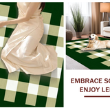 Ultra Soft Area Rug, Non Slip, Stain Resistant, Washable Area Rugs for Living Room, Bedroom, Sleek Minimalist Grid Formation(Green)
