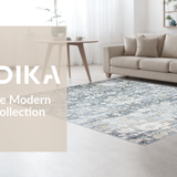 Ultra Soft Area Rug, Non Slip, Stain Resistant, Washable Area Rugs for Living Room, Bedroom, Serene Gray Tapestry Motif(Gray)