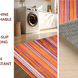 Ultra Soft Area Rug, Non Slip, Stain Resistant, Washable Area Rugs for Living Room, Bedroom, Playful Natural Fiber Aesthetic(Orange)