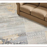 Ultra Soft Area Rug, Non Slip, Stain Resistant, Washable Area Rugs for Living Room, Bedroom, Contemporary Oversized Patterned Elegance(Gray)