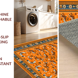 Ultra Soft Area Rug, Non Slip, Stain Resistant, Washable Area Rugs for Living Room, Bedroom, Lively Orange and White Fusion(Orange)