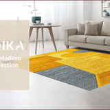 Ultra Soft Area Rug, Non Slip, Stain Resistant, Washable Area Rugs for Living Room, Bedroom, Geometric Contemporary Bedroom Soft Area Carpet(Yellow)