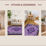 Ultra Soft Area Rug, Non Slip, Stain Resistant, Washable Area Rugs for Living Room, Bedroom, Vintage Blue and Purple Nursery Carpet(Purple)