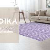 Ultra Soft Area Rug, Non Slip, Stain Resistant, Washable Area Rugs for Living Room, Bedroom, Stylish Colorful Ogee Patterns(Purple)