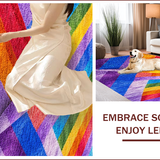 Ultra Soft Area Rug, Non Slip, Stain Resistant, Washable Area Rugs for Living Room, Bedroom, Fluffy Mermaid Shag(Blue)