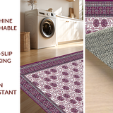 Ultra Soft Area Rug, Non Slip, Stain Resistant, Washable Area Rugs for Living Room, Bedroom, Contemporary Ogee Pattern Fusion(Purple)