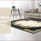 Ultra Soft Area Rug, Non Slip, Stain Resistant, Washable Area Rugs for Living Room, Bedroom, Stylish Animal Print Monochrome Design(Beige)