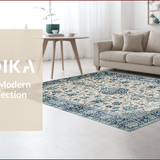 Ultra Soft Area Rug, Non Slip, Stain Resistant, Washable Area Rugs for Living Room, Bedroom, Rustic Natural Floral Elegance(Beige)
