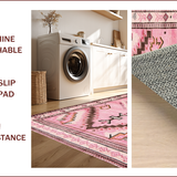 Ultra Soft Area Rug, Non Slip, Stain Resistant, Washable Area Rugs for Living Room, Bedroom, Charming Rustic Cowgirl Aesthetic(Pink)