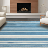Ultra Soft Area Rug, Non Slip, Stain Resistant, Washable Area Rugs for Living Room, Bedroom, Rustic Textured Ivory Patterns(Blue)