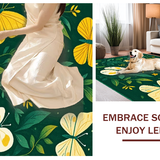 Ultra Soft Area Rug, Non Slip, Stain Resistant, Washable Area Rugs for Living Room, Bedroom, Elegant Dark Green Floral Accents(Green)