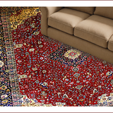 Ultra Soft Area Rug, Non Slip, Stain Resistant, Washable Area Rugs for Living Room, Bedroom, Luxurious Red Medallion Aesthetic(Red)