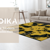 Ultra Soft Area Rug, Non Slip, Stain Resistant, Washable Area Rugs for Living Room, Bedroom, Playful Monochrome Feline Patterns(Yellow)