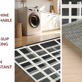 Ultra Soft Area Rug, Non Slip, Stain Resistant, Washable Area Rugs for Living Room, Bedroom, Linear Rhythm: Woven Stripe Accent Rug, Graphic Decor(Gray)
