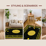 Ultra Soft Area Rug, Non Slip, Stain Resistant, Washable Area Rugs for Living Room, Bedroom, Charming Cat Silhouette Motif(Black)