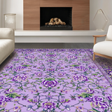 Ultra Soft Area Rug, Non Slip, Stain Resistant, Washable Area Rugs for Living Room, Bedroom, Serene Lavender Leaf Pattern(Purple)