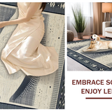 Ultra Soft Area Rug, Non Slip, Stain Resistant, Washable Area Rugs for Living Room, Bedroom, Chic Neutral Tones with Tassels(White)
