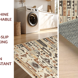 Ultra Soft Area Rug, Non Slip, Stain Resistant, Washable Area Rugs for Living Room, Bedroom, Textured Geometric Earth Tone(Brown)