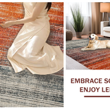 Ultra Soft Area Rug, Non Slip, Stain Resistant, Washable Area Rugs for Living Room, Bedroom, Soft Ombre Gradient Rug Rustic Multi-Hue Distressed Abstract Patterns(Orange)