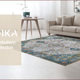 Ultra Soft Area Rug, Non Slip, Stain Resistant, Washable Area Rugs for Living Room, Bedroom, Chic Abstract Tiled Arrangement(Gray)