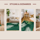 Ultra Soft Area Rug, Non Slip, Stain Resistant, Washable Area Rugs for Living Room, Bedroom, Rustic Green Organic Textures(Green)