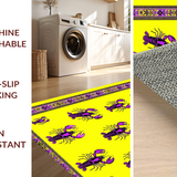 Ultra Soft Area Rug, Non Slip, Stain Resistant, Washable Area Rugs for Living Room, Bedroom, Playful Lobster Patterned Decor(Yellow)