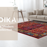 Ultra Soft Area Rug, Non Slip, Stain Resistant, Washable Area Rugs for Living Room, Bedroom, Lively Handcrafted Ethnic Arrangement(Red)