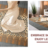 Ultra Soft Area Rug, Non Slip, Stain Resistant, Washable Area Rugs for Living Room, Bedroom, Sophisticated Textured Animal Prints(Beige)