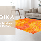 Ultra Soft Area Rug, Non Slip, Stain Resistant, Washable Area Rugs for Living Room, Bedroom, Whimsical Shaggy Orange Yellow Fusion(Yellow)