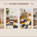 Ultra Soft Area Rug, Non Slip, Stain Resistant, Washable Area Rugs for Living Room, Bedroom, Stylish Minimalist Geometric Carpet for Open Space Interiors(Gray)