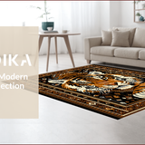 Ultra Soft Area Rug, Non Slip, Stain Resistant, Washable Area Rugs for Living Room, Bedroom, Vibrant Youthful Animal Motif(Brown)