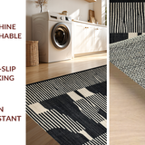 Ultra Soft Area Rug, Non Slip, Stain Resistant, Washable Area Rugs for Living Room, Bedroom, Chic Contemporary Animal Aesthetic(Black)