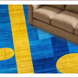 Ultra Soft Area Rug, Non Slip, Stain Resistant, Washable Area Rugs for Living Room, Bedroom, Elegant Minimalist Patterned Delight(Blue)