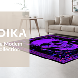 Ultra Soft Area Rug, Non Slip, Stain Resistant, Washable Area Rugs for Living Room, Bedroom, Macabre Witch Board Illustration(Purple)