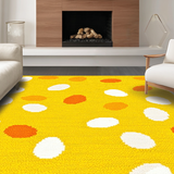Ultra Soft Area Rug, Non Slip, Stain Resistant, Washable Area Rugs for Living Room, Bedroom, Trendy Minimalist Egg Form(Yellow)
