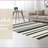 Ultra Soft Area Rug, Non Slip, Stain Resistant, Washable Area Rugs for Living Room, Bedroom, Modern Berber Stripe(Beige)
