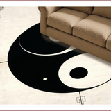 Ultra Soft Area Rug, Non Slip, Stain Resistant, Washable Area Rugs for Living Room, Bedroom, Contemporary Monochrome Symbolic Design(Black)