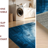 Ultra Soft Area Rug, Non Slip, Stain Resistant, Washable Area Rugs for Living Room, Bedroom, Serene Misty Forest Aesthetic(Blue)