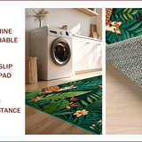 Ultra Soft Area Rug, Non Slip, Stain Resistant, Washable Area Rugs for Living Room, Bedroom, Charming Leafy Jungle Scene(Green)