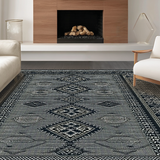 Ultra Soft Area Rug, Non Slip, Stain Resistant, Washable Area Rugs for Living Room, Bedroom, Sophisticated Heathered Patterned Elegance(Gray)