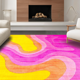 Ultra Soft Area Rug, Non Slip, Stain Resistant, Washable Area Rugs for Living Room, Bedroom, Sunny Cheerful Watercolor Style(Yellow)