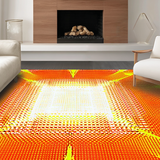 Ultra Soft Area Rug, Non Slip, Stain Resistant, Washable Area Rugs for Living Room, Bedroom, Artistic Rainbow Sunburst Pattern(Yellow)
