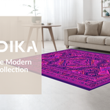 Ultra Soft Area Rug, Non Slip, Stain Resistant, Washable Area Rugs for Living Room, Bedroom, Stylish Abstract Geometric Floor Art(Purple)