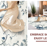 Ultra Soft Area Rug, Non Slip, Stain Resistant, Washable Area Rugs for Living Room, Bedroom, Contemporary Nature-Themed Design(Blue)