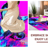 Ultra Soft Area Rug, Non Slip, Stain Resistant, Washable Area Rugs for Living Room, Bedroom, Youthful Colorful Creature Motif(Pink)