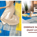Ultra Soft Area Rug, Non Slip, Stain Resistant, Washable Area Rugs for Living Room, Bedroom, Bold Gradient Expressionist Style(Yellow)