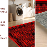 Ultra Soft Area Rug, Non Slip, Stain Resistant, Washable Area Rugs for Living Room, Bedroom, Chic Modern Low-Pile Rug(Red)