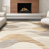 Eclectic Multi Color Scallop Motif(Beige)