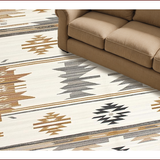 Ultra Soft Area Rug, Non Slip, Stain Resistant, Washable Area Rugs for Living Room, Bedroom, Luxurious Neutral Tiled Design(Beige)