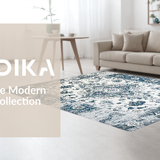 Ultra Soft Area Rug, Non Slip, Stain Resistant, Washable Area Rugs for Living Room, Bedroom, Rustic Distressed Tiled Design(White)